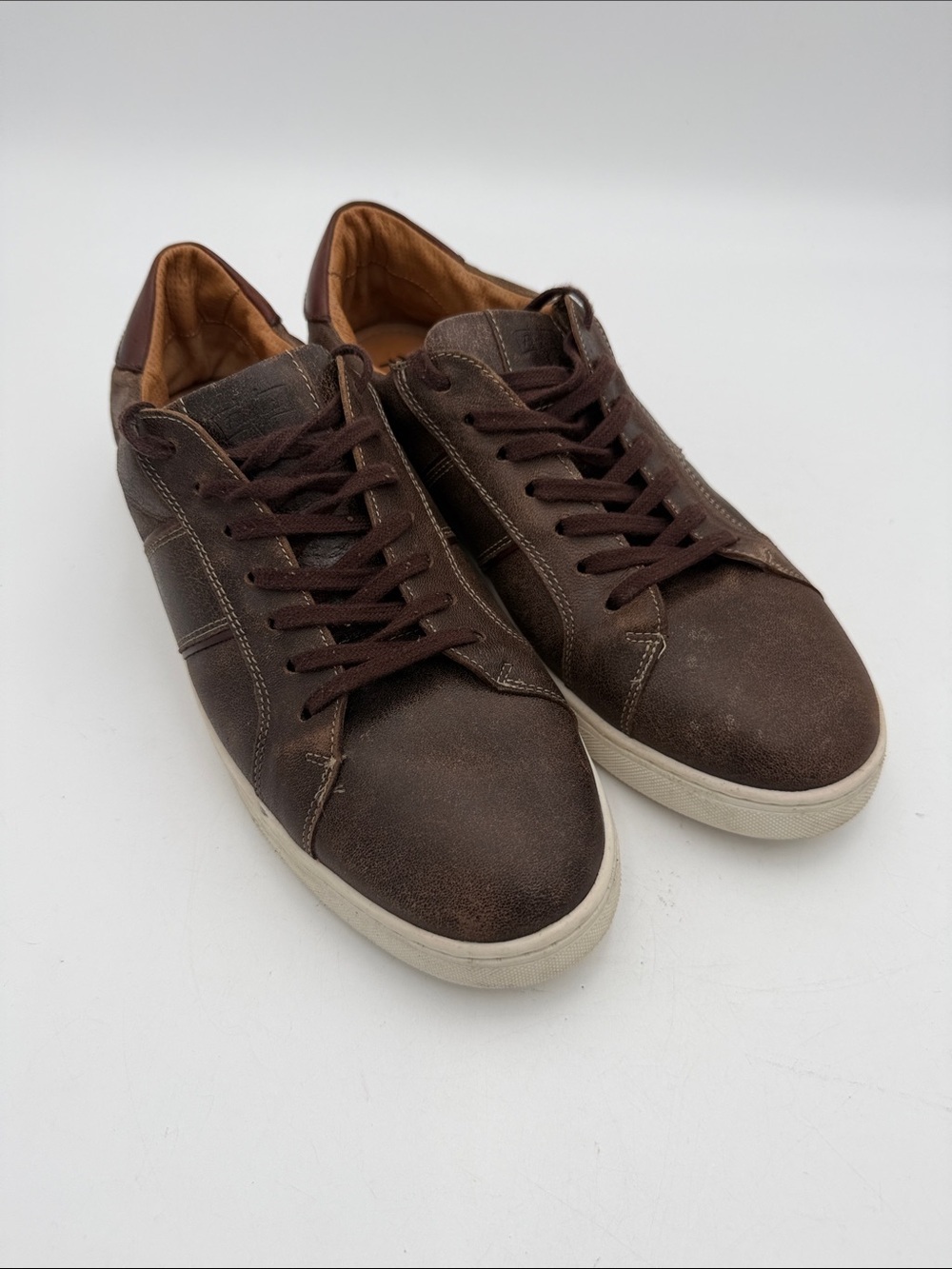 Flag LtD Men's Casual Brown Leather Lace-Up Sneakers 10.5M casual office retro